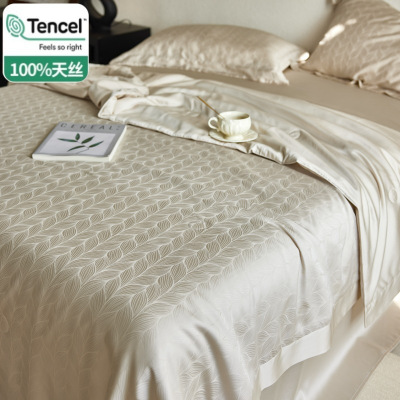 A类100支兰精天丝夏凉被高级感轻奢提花莱赛尔可机洗夏被空调被