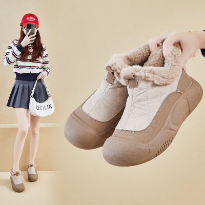 加绒高帮雪地靴女冬季新款学生ins韩版保暖休闲厚底增高_3_394