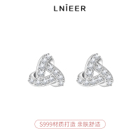 999纯银几何三角耳钉女小众设计感微镶耳环新款养耳洞耳饰品送女朋友老婆情人节七夕生日礼物