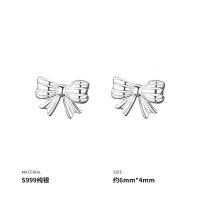 999纯银小蝴蝶耳钉女耳环耳饰学生礼物小众简约创意气质潮送女朋友老婆情人节七夕生日礼物