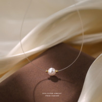 新品S925纯银鱼线珍珠项链女简约百搭气质同款锁骨链鱼线系列送女朋友老婆情人节七夕生日礼物
