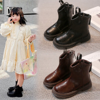 儿童靴子年秋季新款英伦风单靴时尚童靴厚底女童男宝短靴