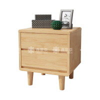 鑫星奈 XXN4030704 实木床头柜简约床边柜子收纳柜储物柜 直脚双抽款
