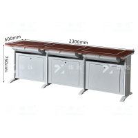 臻远ZY4012406隐藏式翻转电脑桌培训桌教室机房多媒体学习桌办公桌A款三人位