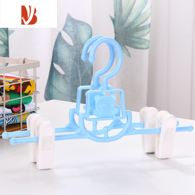 三维工匠5只10只儿童裤架裤夹子宝宝婴儿小孩小衣架卡通裤衣架服装店裤挂