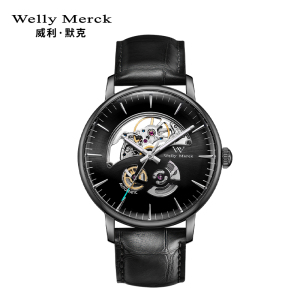 welly merck威利默克手表男新款自动机械表品牌正品防水时尚男表星球系列镂空腕表WM019M