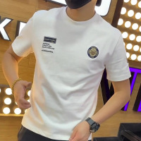 夏季男士短袖T恤个性帅气T恤印花刺绣圆领半袖潮牌网红修身潮_2