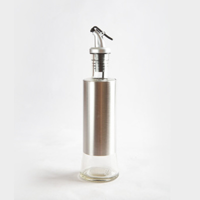 厨房用玻璃调味瓶油瓶调味罐简约时尚玻璃油壶醋瓶酱油瓶料酒瓶子 敬平 无字款300ml