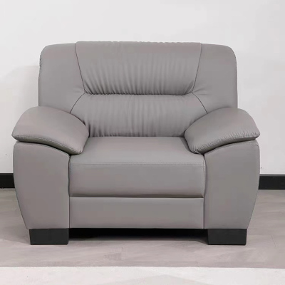 绵冠 办公商务接待洽谈西皮沙发 灰色单人位 1100*800*800mm