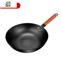 加厚锅无涂层家用平底炒锅303232cm老式生铁电磁炉煤气灶通用 FENGHOU [加厚升级款]32cm带盖