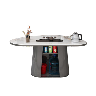 晋舰 岩板茶桌椅组合现代家用阳台简约茶桌办公室泡茶桌 1.2桌