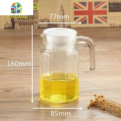 家用耐热冷水壶玻璃大容量啤酒扎壶八角凉水壶条纹果汁饮料壶 FENGHOU 1.1升八角四面钻壶