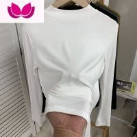 七斓欧货半高领款纯色大码内搭长袖打底衫t恤女显瘦百搭洋气上衣