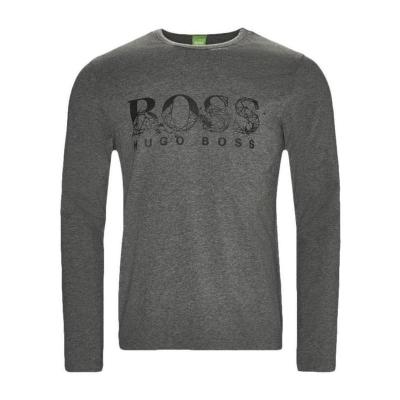 Hugo boss雨果波士T恤男透气舒适易打理亲肤纯棉灰色修身经典