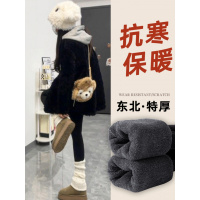 螺纹加绒打底裤女新款秋冬加厚保暖棉裤外穿小个子羊毛连裤袜_415