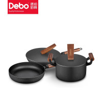 德铂 克里斯蒂煎锅汤锅炒锅26cm、22cm、30cm 套装 DEP-560 黑色 单位:套
