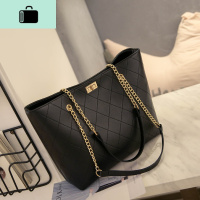 春季女包包2020新款潮大容量单肩手提包韩版高级感大气百搭托特包NEW LAKE 黑色