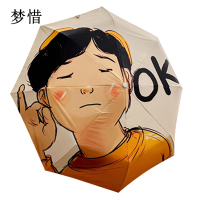 梦惜 手动自动钢骨玻纤 加厚黑胶布 晴雨两用伞 YF-W2024002/把