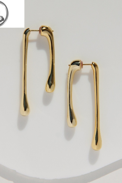 JiMiDrop earring小众设计个性极简约欧美风长款流动水滴耳环银针