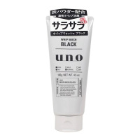 日本资生堂UNO吾诺男士洗面奶 活炭深层清洁洁面乳130g 黑色-清爽控油