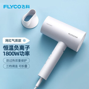 飞科 FLYCO 电吹风1800W大功率负离子双重防过热保护健康柔风六档变速控温可折叠家用吹风机FH6276 FH6276
