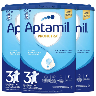 [3罐装]Aptamil德国原装进口爱他美经典版3段10-12个月婴幼儿配方奶粉800g