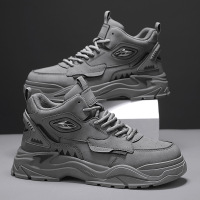 秋冬新款男士皮面系带增高马丁潮靴户外运动登山旅游百搭休闲男靴