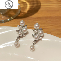 JiMi甜美珍珠耳钉女2023年新款时尚气质轻奢小众设计感耳夹无耳洞耳饰