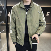 春秋款男士外套潮流百搭男装新款工装拼色上衣服飞行员夹克男_1