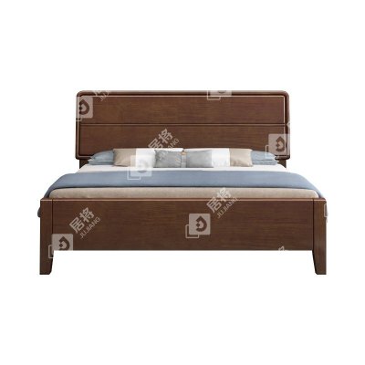 居将 JJ4022901 实木床简约1.2米单人床 胡桃色