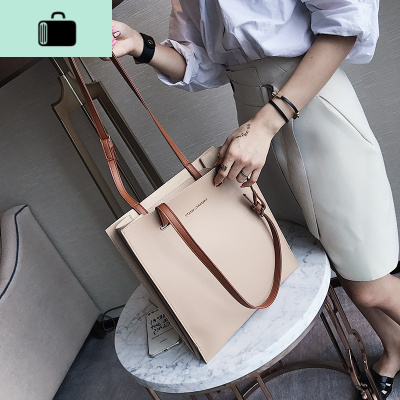 托特包包女2019新款百搭单肩包pu软包校园韩版大容量学生手提大包NEW LAKE女士单肩包