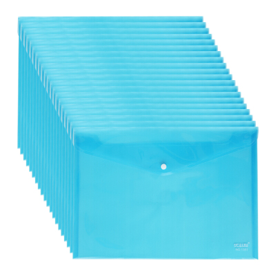 优必利A4按扣文件袋纽扣文件套/文件袋扣袋资料袋透明袋A4扣袋(20个/包)1351