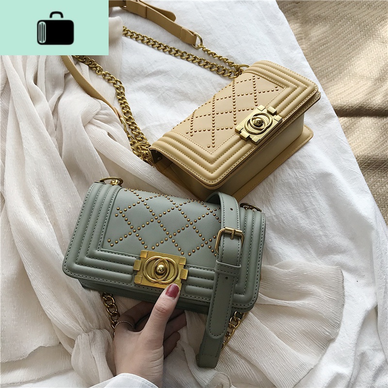 包包2020新款潮韩版时尚单肩包简约质感菱格链条斜挎包女百搭insNEW LAKE女斜挎包