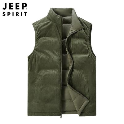 吉普2025新款双面穿情侣羽绒马甲秋冬季保暖马夹坎肩羽绒马甲7555