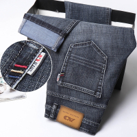 老爺車(LAOYECHE)正品冬季厚款牛仔裤男宽松直筒弹力男士商务休闲长裤子男