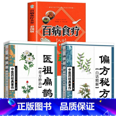[3册]医祖扁鹊+偏方秘方+百病食疗 [正版]医祖扁鹊奇方妙治 中医药经典著作家庭实用百科全书养生大系民间养生中医药著作