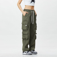 黑色工装裤男士春秋款潮牌阔腿休闲长裤夏款男生直筒裤