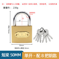 仿铜通开挂锁防盗通用锁具宿舍柜门锁户外家用锁 单开50mm配3把钥匙 仿铜挂锁
