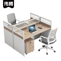 伟樽屏风工位双人位带柜椅120*120*110cm套
