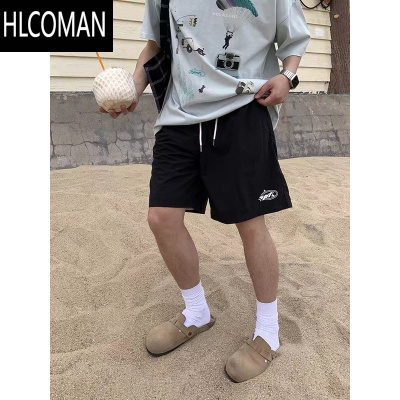 HLCOMAN美式夏季新品多巴胺速干尼龙短裤男女宽松休闲印花百搭五分裤潮