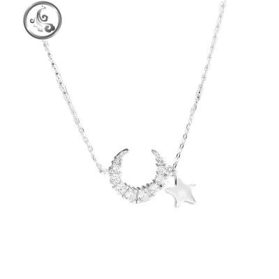 925纯银月亮星星项链简约气质网红锁骨链女潮轻奢小众设计 JiMi