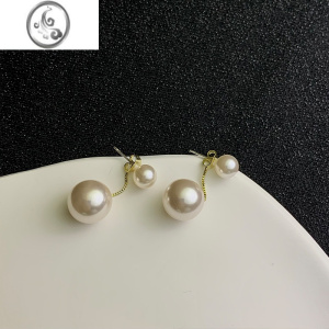 JiMi气质优雅高级感珍珠耳钉前后式两戴耳环简约百搭耳环轻奢长款耳饰 珍珠耳环