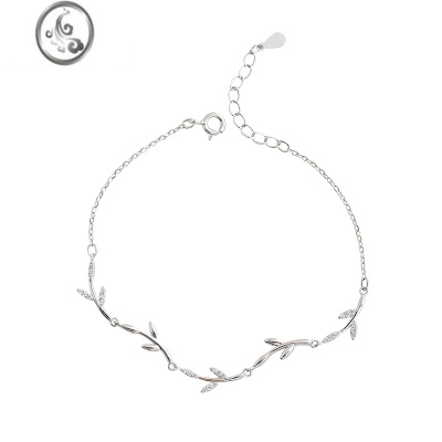 JiMi枝芽手链ins小众设计闺蜜手链女生森系手链2022年新款女银银