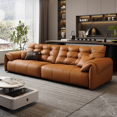 苏宁生活家居真皮沙发高靠背皮艺沙发意式极简大象耳朵-许愿