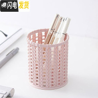 三维工匠阿花杂货~ins创意笔筒北欧现代个性简约风学生办公室桌面摆件收纳 圆形笔筒-皮粉