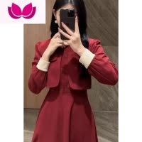 七斓小香风连衣裙新款款2023年气质假套西装套装女装裙子