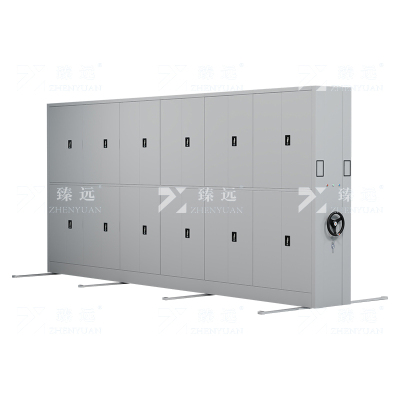 臻远ZY-MJJA-13 电动密集架移动档案柜钢制轨道密集柜 通双节 一列六组