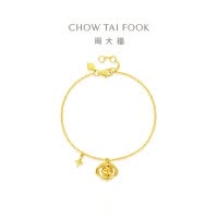 周大福爆闪碎金鱼鳞星球小行星足金黄金手链女计价(工费480元)EOF1964送生日礼物