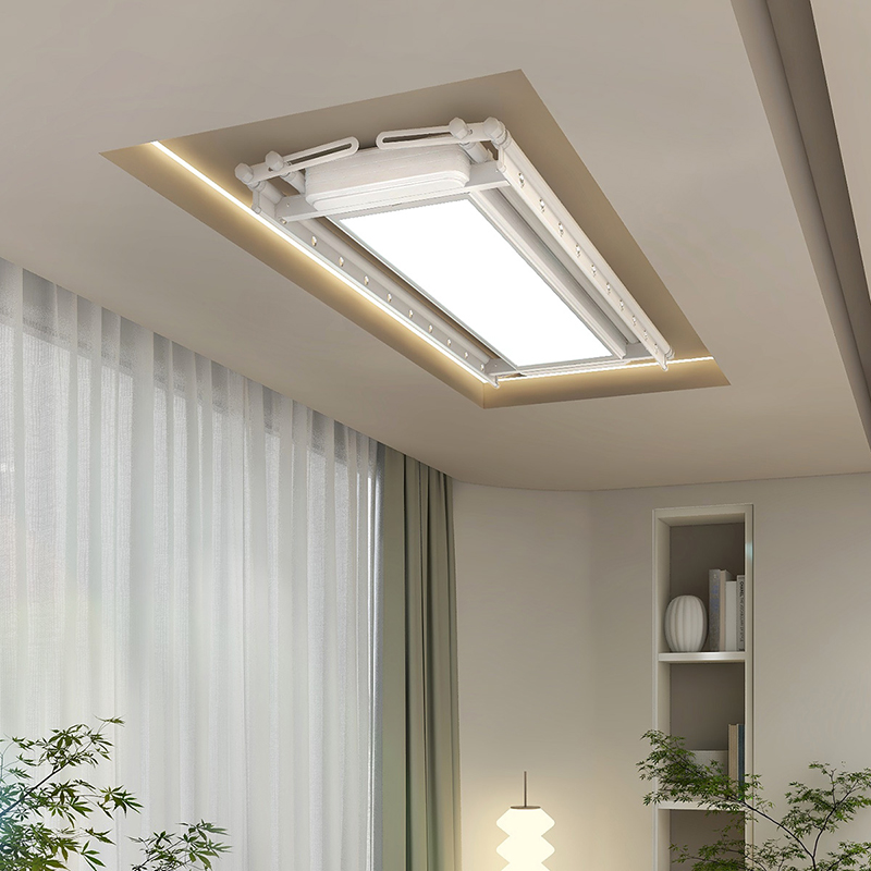 盼盼电动升降晾衣架全自动一体收纳隐形多功能大屏铝合金家用晾晒J7pro