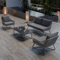 金菲罗格 户外藤编沙发简约组合露天酒店茶几藤椅防水家具(如图所示)